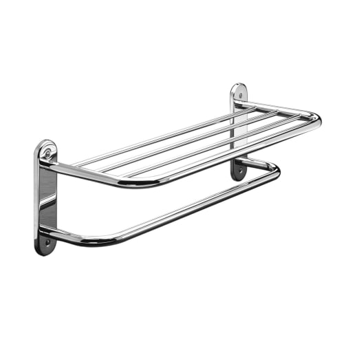 Towel Shelf with Bar, 24", Chrome Finish